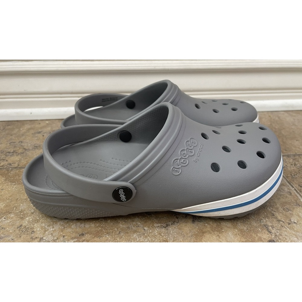 Jibbitz by Crocs Unisex Clogs Gray/White Mens Size 8/ Womens Size 10